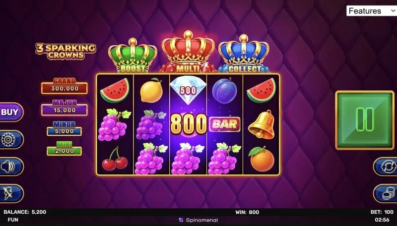 3 Sparking Crowns wygrana w grze podstawowej