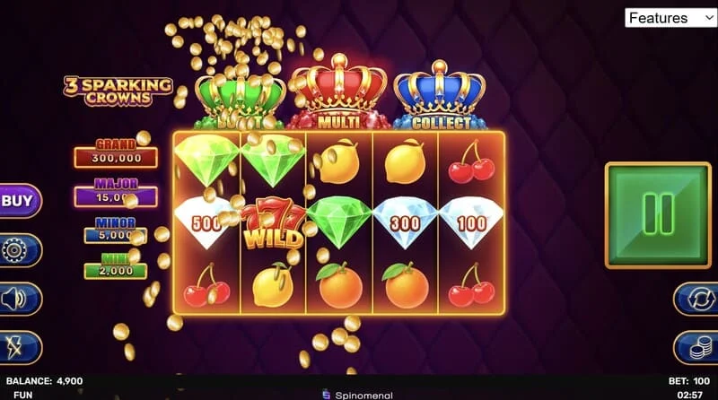 3 Sparking Crowns Wild wygrana